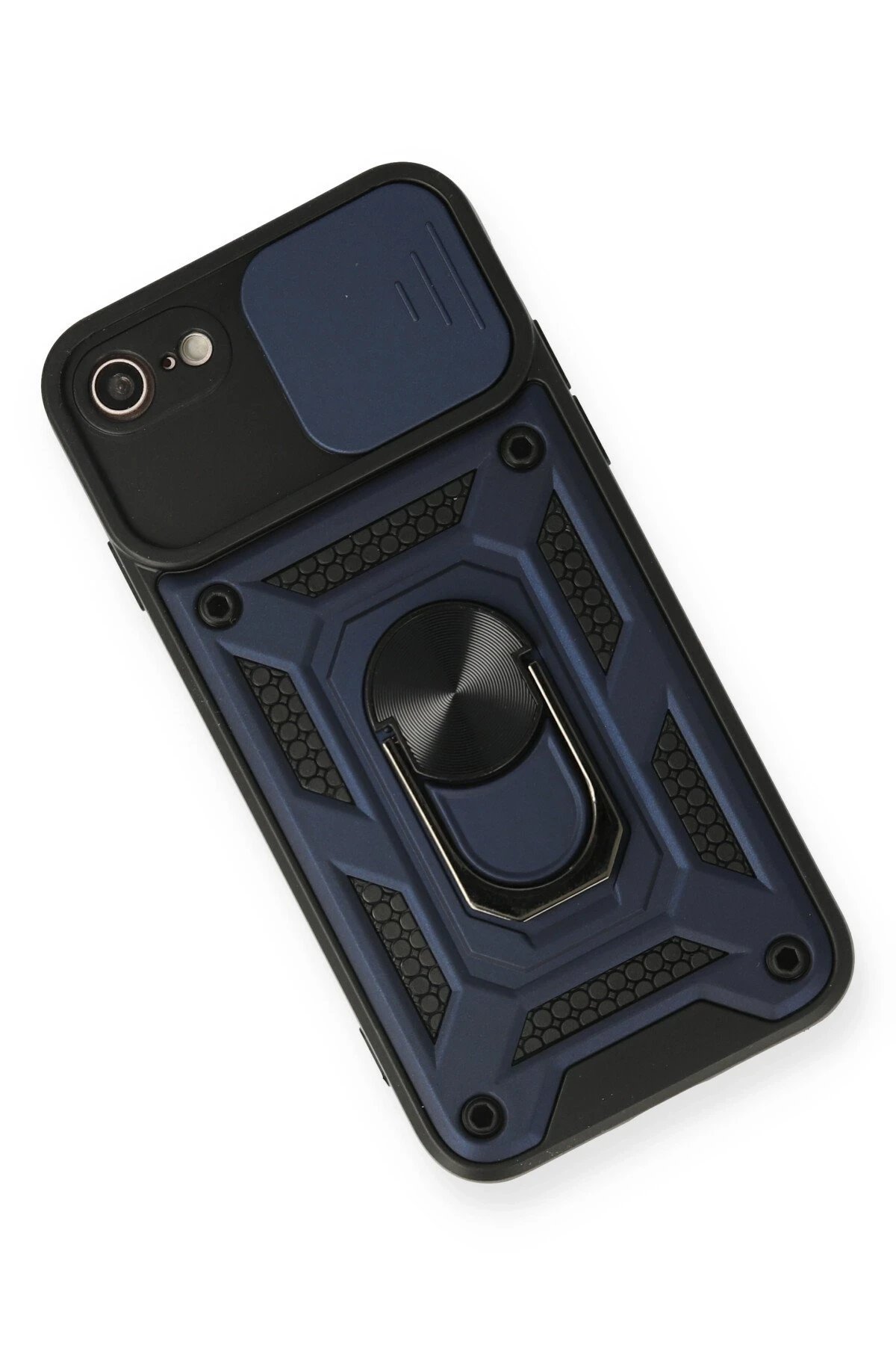 iPhone 7 Kılıf Pars Lens Yüzüklü Silikon - Lacivert-(5796) - Görsel 3