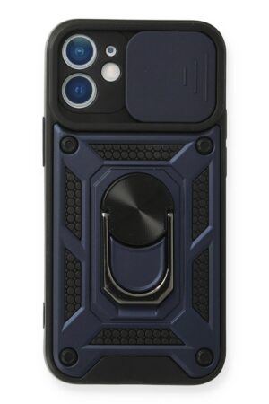 iPhone 11 Kılıf Pars Lens Yüzüklü Silikon - Lacivert-(5796)