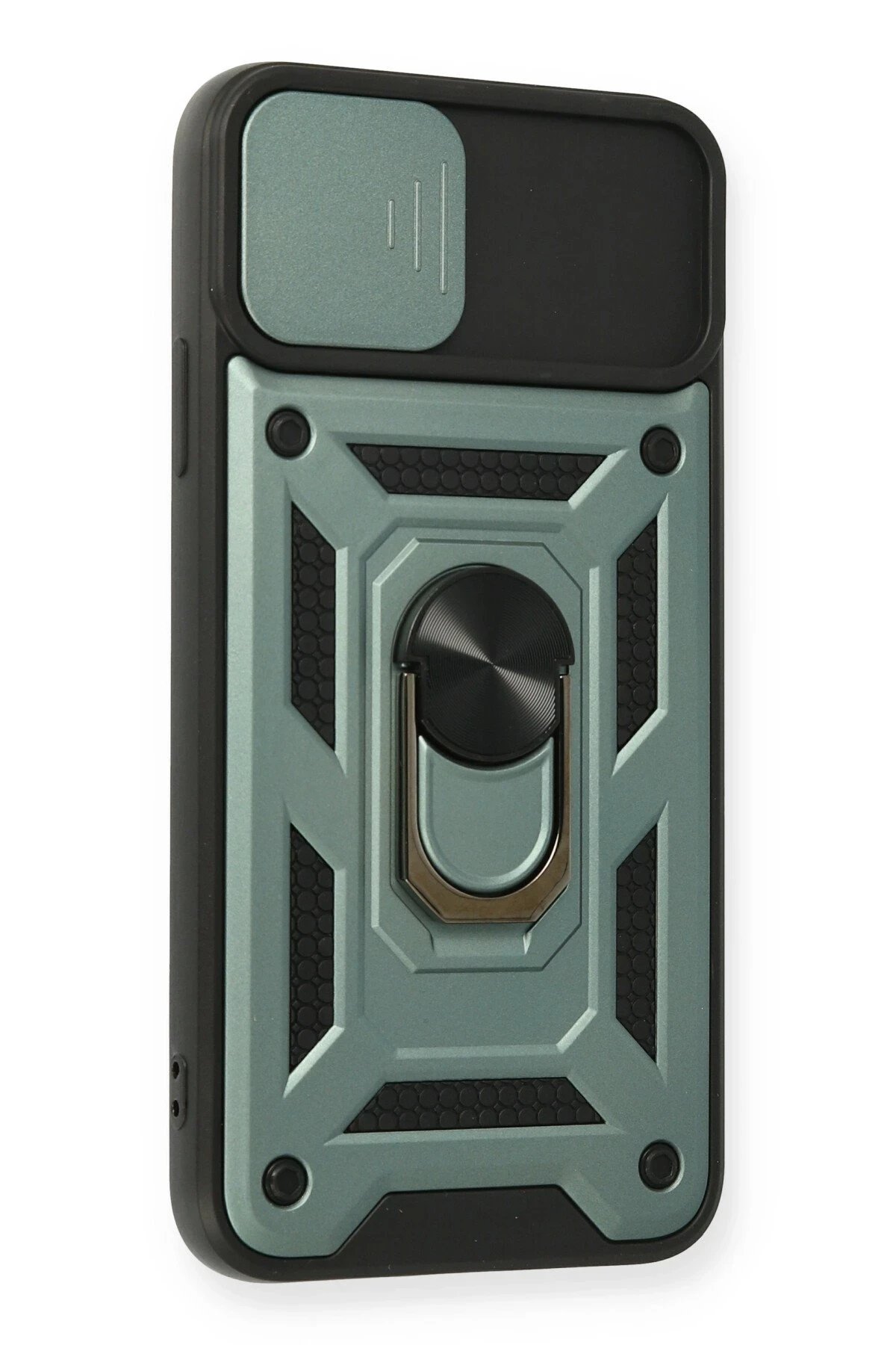 iPhone 11 Pro Kılıf Pars Lens Yüzüklü Silikon - Yeşil-(5796) - Görsel 2