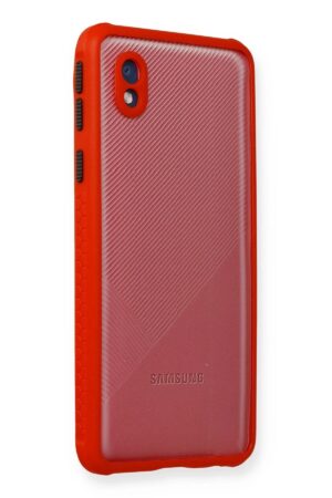 Samsung Galaxy A01 Core Kılıf Miami Şeffaf Silikon - Kırmızı-(5796)