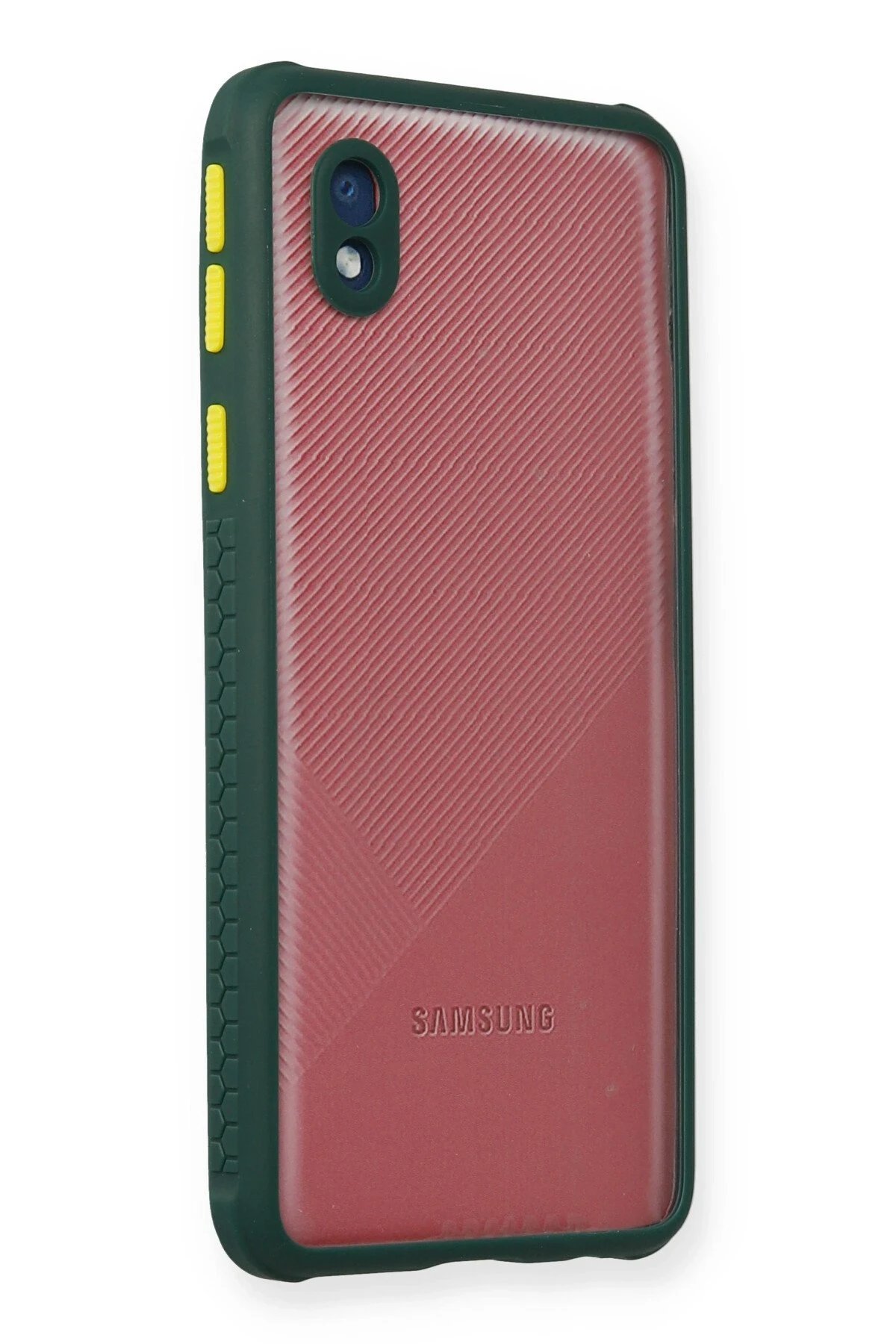 Samsung Galaxy A01 Core Kılıf Miami Şeffaf Silikon - Koyu Yeşil-(5796)