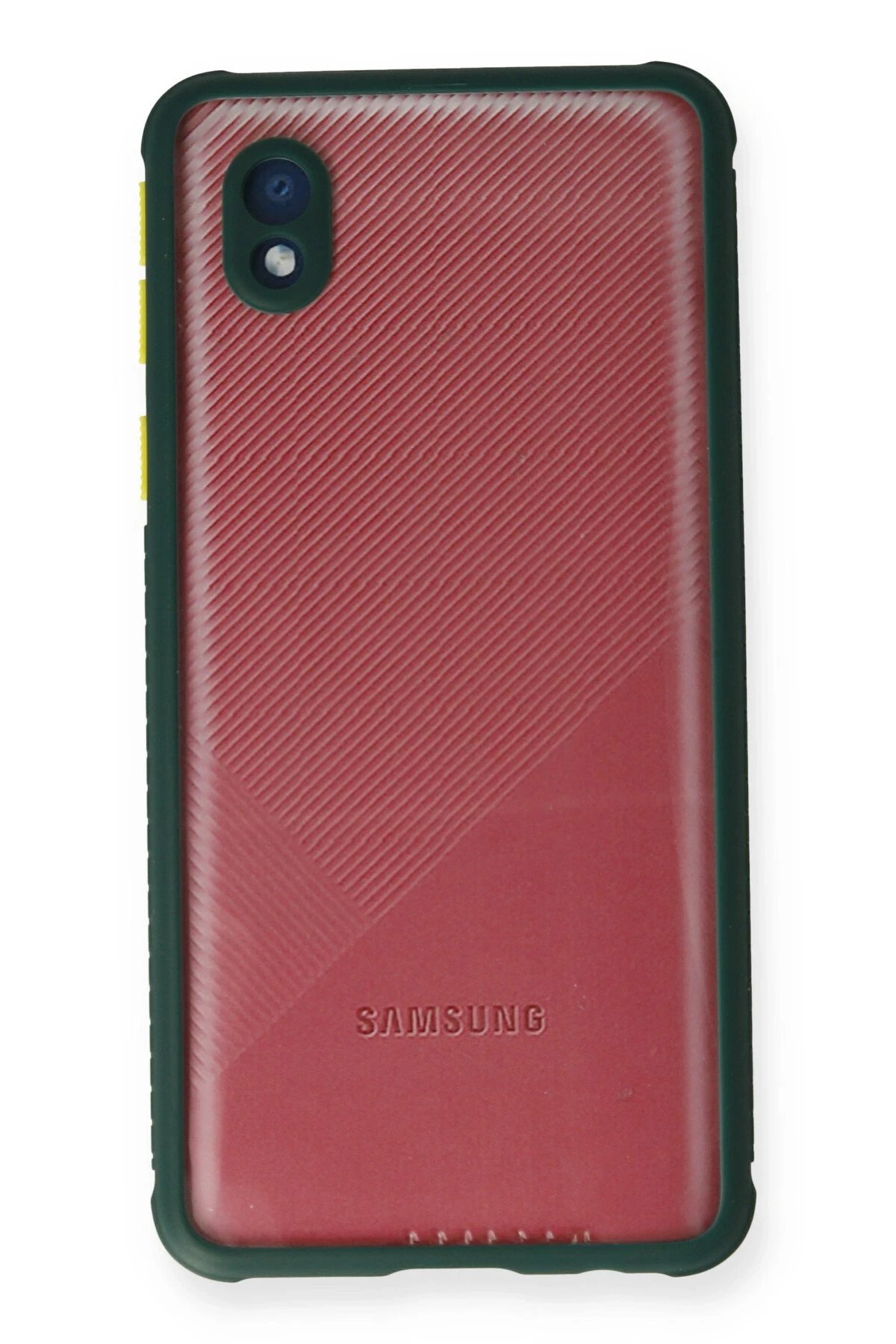 Samsung Galaxy A01 Core Kılıf Miami Şeffaf Silikon - Koyu Yeşil-(5796) - Görsel 2