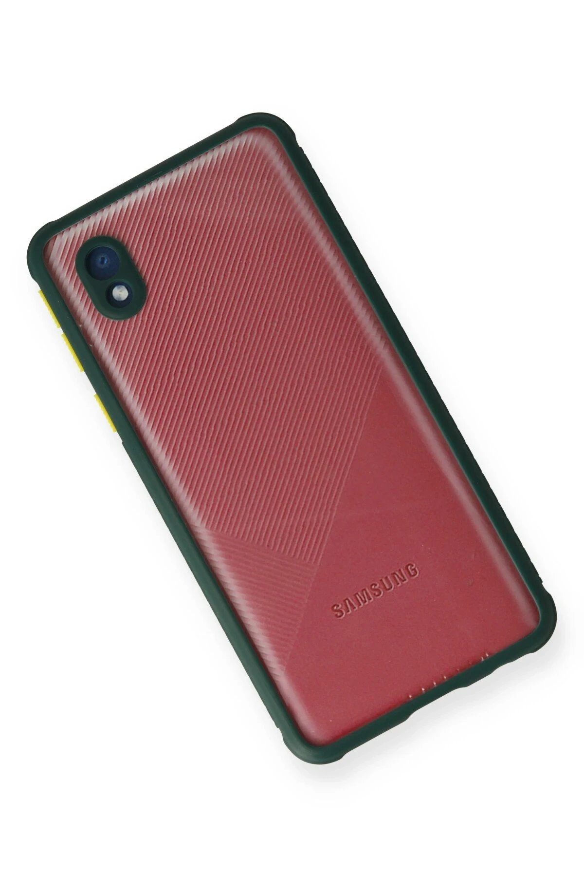 Samsung Galaxy A01 Core Kılıf Miami Şeffaf Silikon - Koyu Yeşil-(5796) - Görsel 3