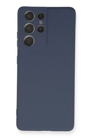 Samsung Galaxy S21 Ultra Kılıf Nano içi Kadife Silikon - Gri-(5796)