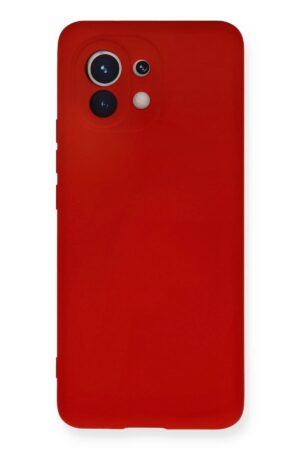 Xiaomi Mi 11 Kılıf Nano içi Kadife Silikon - Kırmızı-(5796)