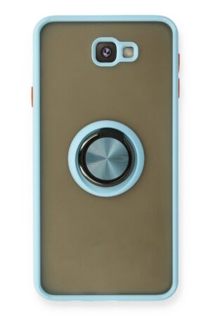 Samsung Galaxy J7 Prime Kılıf Montreal Yüzüklü Silikon Kapak - Buz Mavi-(5796)