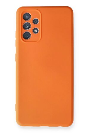 Samsung Galaxy A32 Kılıf Nano içi Kadife Silikon - Turuncu-(5796)