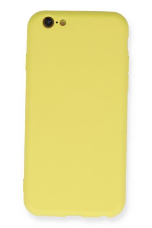 iPhone 6 Kılıf Nano içi Kadife Silikon - Sarı-(5796)