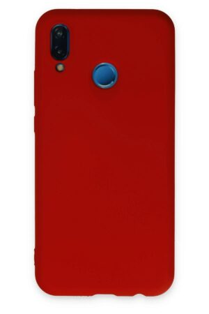 Huawei P20 Lite Kılıf Nano içi Kadife Silikon - Kırmızı-(5796)