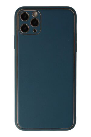 iPhone 11 Pro Kılıf Coco Deri Silikon Kapak - Mavi-(5796)