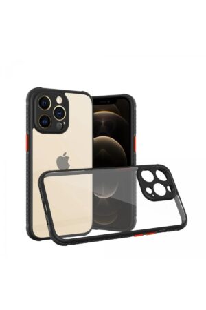 iPhone 13 Pro Kılıf Miami Şeffaf Silikon - Siyah-(5796)