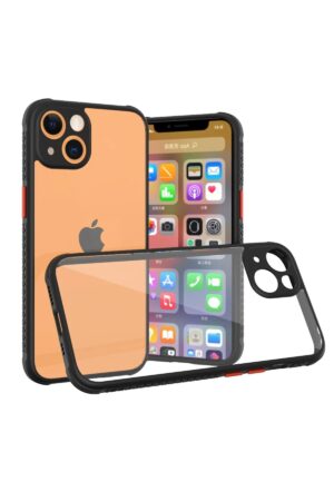 iPhone 13 Mini Kılıf Miami Şeffaf Silikon - Siyah-(5796)