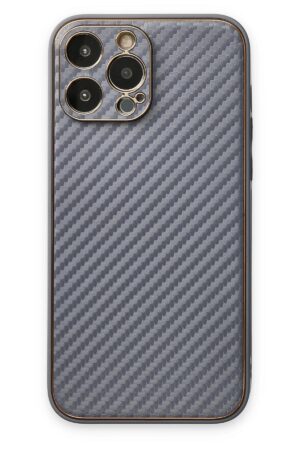 iPhone 13 Pro Kılıf Coco Karbon Silikon - Gri-(5796)