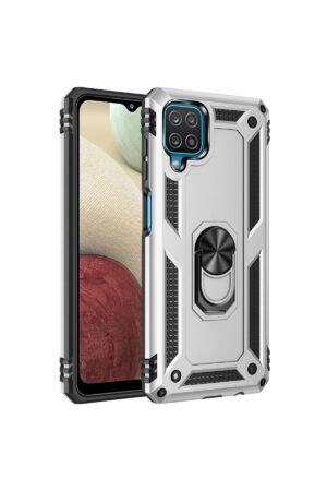 Samsung Galaxy A22 Kılıf Sofya Yüzüklü Silikon Kapak - Gümüş-(5796)