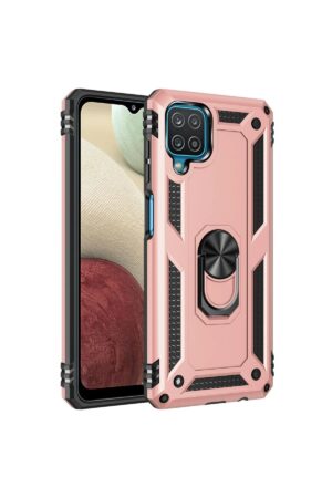 Samsung Galaxy A22 Kılıf Sofya Yüzüklü Silikon Kapak - Rose-(5796)