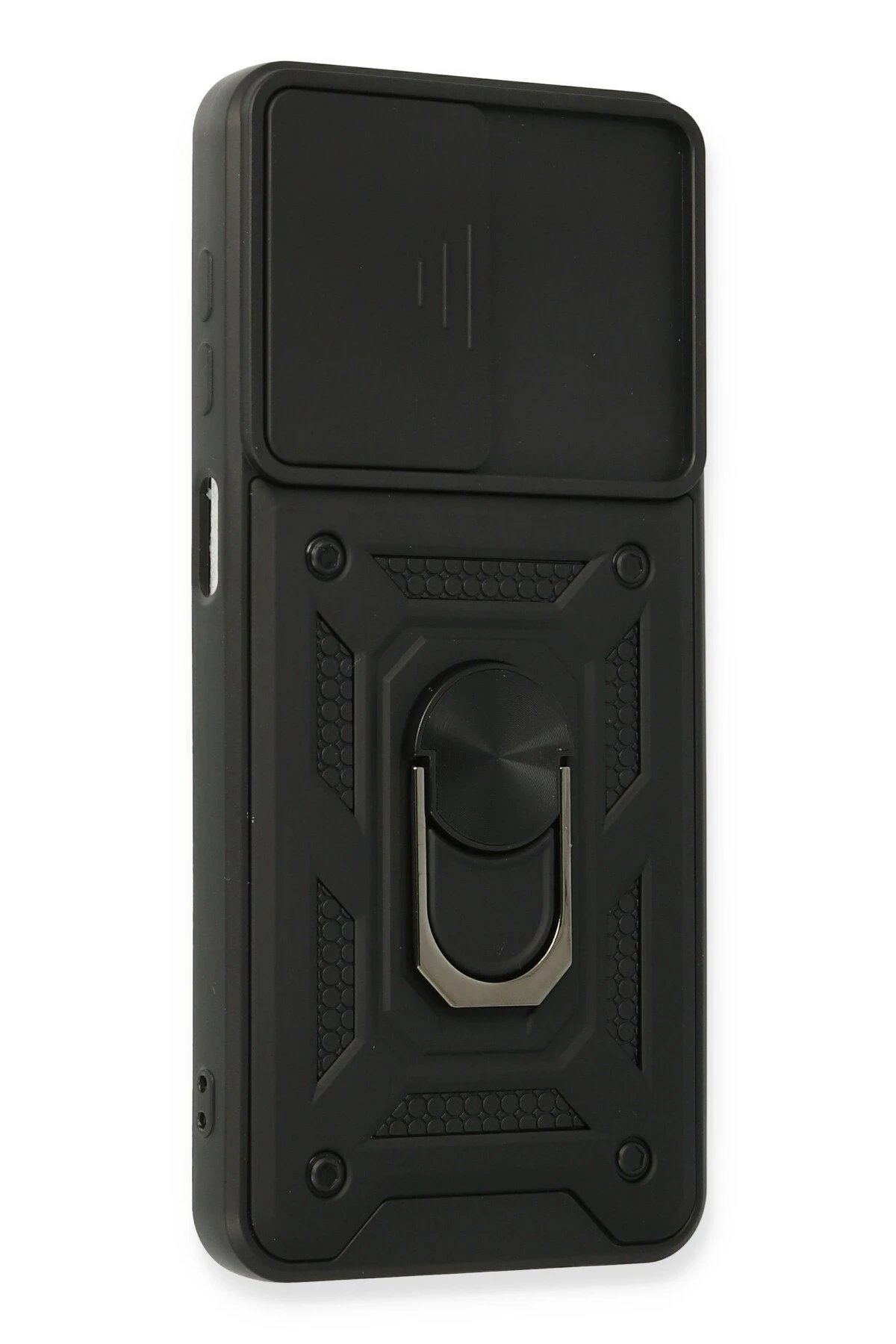 Samsung Galaxy A22 Kılıf Pars Lens Yüzüklü Silikon - Siyah-(5796) - Görsel 2