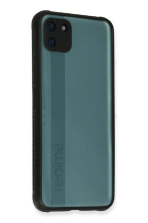 Realme C11 Kılıf Miami Şeffaf Silikon - Siyah-(5796)