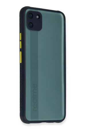 Realme C11 Kılıf Miami Şeffaf Silikon - Lacivert-(5796)