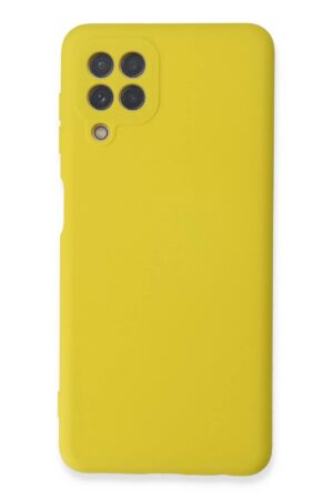 Samsung Galaxy A22 Kılıf Nano içi Kadife Silikon - Sarı-(5796)