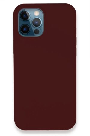 iPhone 12 Pro Kılıf Lansman Legant Silikon - Bordo-(5796)
