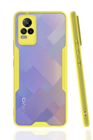 Vivo V21e Kılıf Platin Silikon - Sarı-(5796)