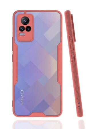 Vivo V21e Kılıf Platin Silikon - Pembe-(5796)