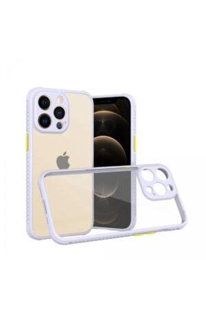 iPhone 13 Pro Kılıf Miami Şeffaf Silikon - Lila-(5796)