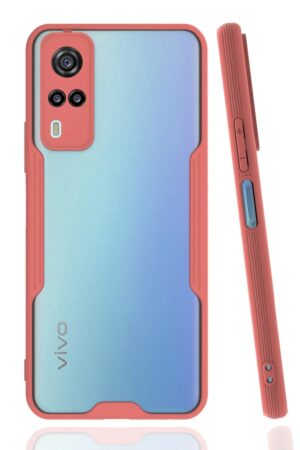 Vivo Y53S Kılıf Platin Silikon - Pembe-(5796)