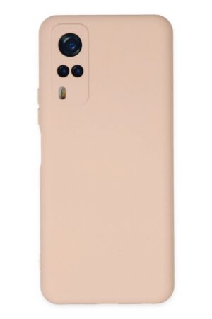 Vivo Y53S Kılıf Nano içi Kadife Silikon - Pudra-(5796)