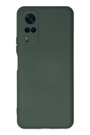 Vivo Y53S Kılıf Nano içi Kadife Silikon - Koyu Yeşil-(5796)
