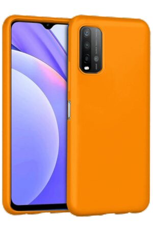 Xiaomi Redmi 9T Kılıf Nano içi Kadife Silikon - Turuncu-(5796)