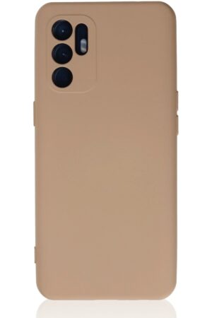 Oppo Reno 6 Kılıf Nano içi Kadife Silikon - Pudra-(5796)