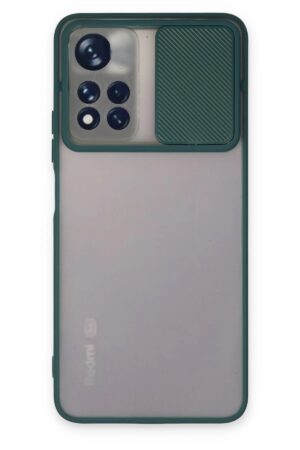 Xiaomi Redmi Note 11T Kılıf Palm Buzlu Kamera Sürgülü Silikon - Yeşil-(5796)