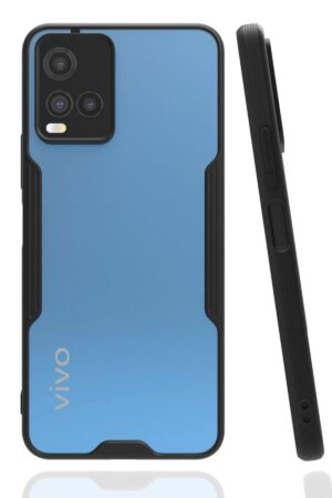 Vivo Y21S Kılıf Platin Silikon - Siyah-(5796)