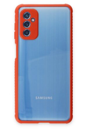 Samsung Galaxy M52 5G Kılıf Miami Şeffaf Silikon - Kırmızı-(5796)