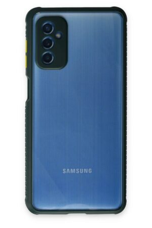Samsung Galaxy M52 5G Kılıf Miami Şeffaf Silikon - Koyu Yeşil-(5796)
