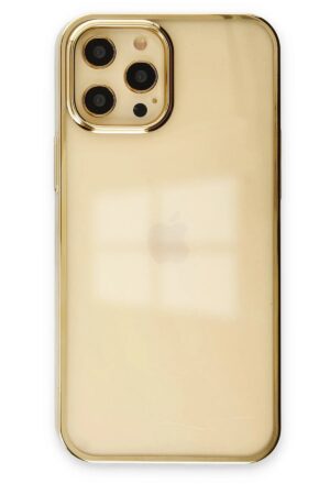 iPhone 12 Pro Max Kılıf Element Silikon - Gold-(5796)