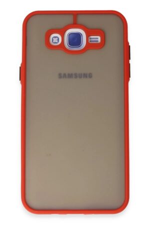 Samsung Galaxy J7 Kılıf Montreal Silikon Kapak - Kırmızı-(5796)