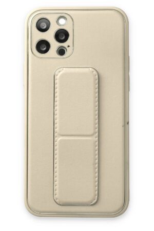 iPhone 12 Pro Kılıf Coco Deri Standlı Kapak - Beyaz-(5796)