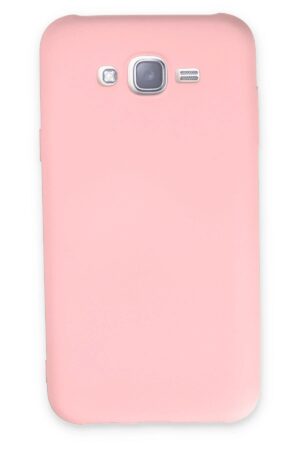 Samsung Galaxy J7 Kılıf Nano içi Kadife Silikon - Pudra-(5796)