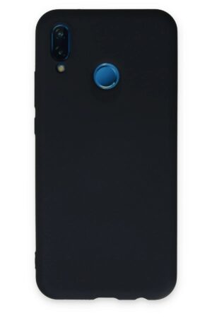 Huawei P20 Lite Kılıf Nano içi Kadife Silikon - Lacivert-(5796)