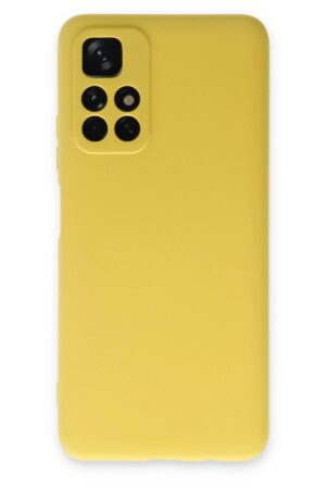 Xiaomi Redmi Note 11T Kılıf Nano içi Kadife Silikon - Sarı-(5796)