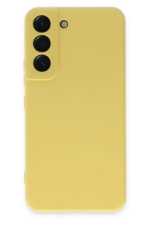Samsung Galaxy S22 Kılıf Nano içi Kadife Silikon - Sarı-(5796)