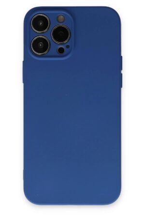 iPhone 13 Pro Kılıf Nano içi Kadife Silikon - Lacivert-(5796)