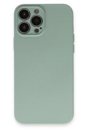 iPhone 13 Pro Kılıf Nano içi Kadife Silikon - Su Yeşili-(5796)