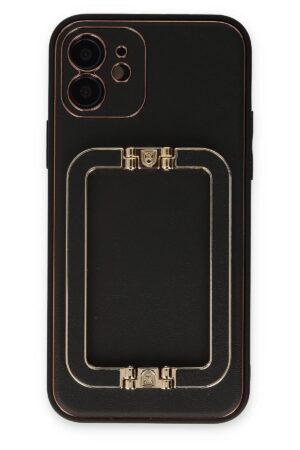 iPhone 12 Kılıf Coco Elit Kapak - Siyah-(5796)