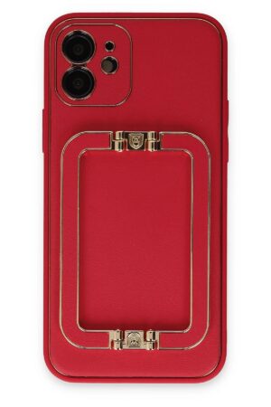 iPhone 12 Kılıf Coco Elit Kapak - Kırmızı-(5796)