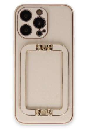 iPhone 13 Pro Kılıf Coco Elit Kapak - Gold-(5796)