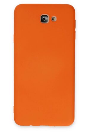 Samsung Galaxy J7 Prime Kılıf Nano içi Kadife Silikon - Turuncu-(5796)