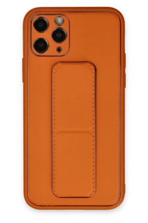 iPhone 11 Pro Kılıf Coco Deri Standlı Kapak - Turuncu-(5796)